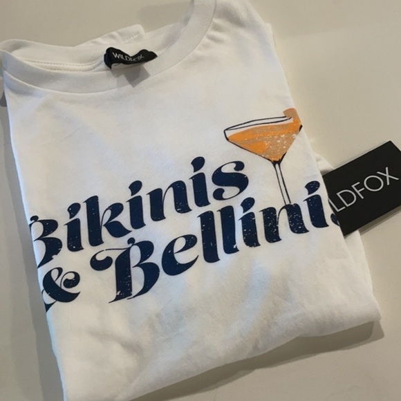 NWT Wildfox “Bellinis Please” KeKe Tee White S - Picture 5 of 5